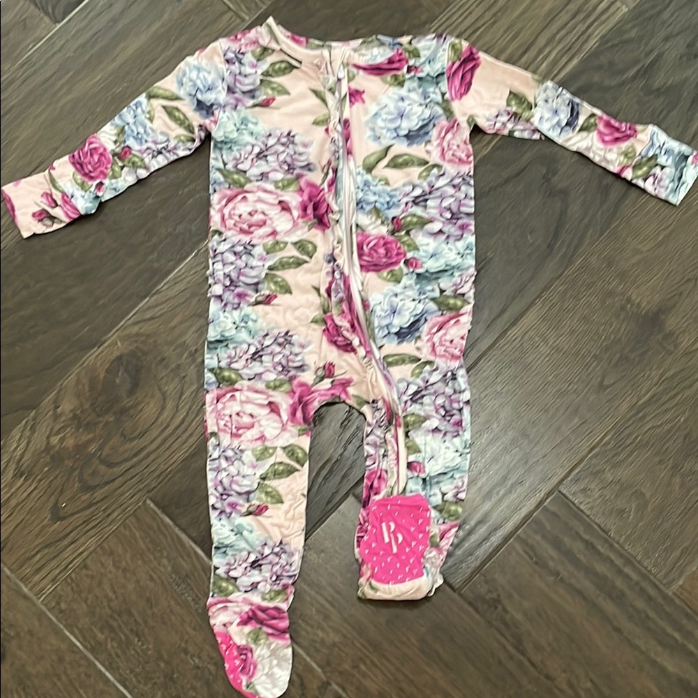 Posh Peanut Pink and Purple Footies One Piece
